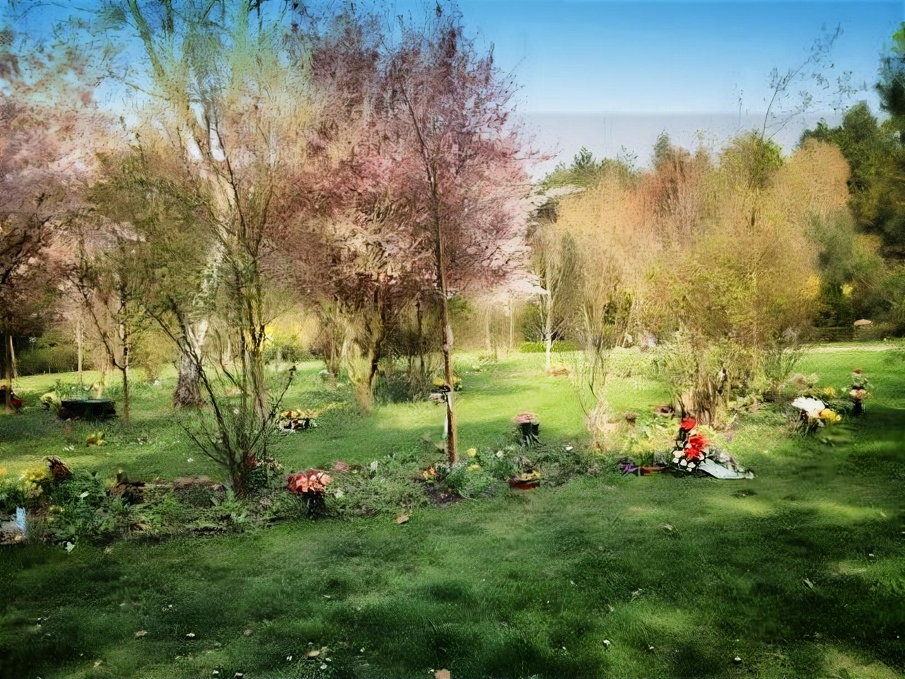 Lebenslinie im Frühling. Südfriedhof Leipzig